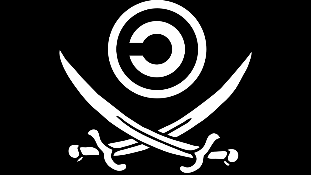 Copyleft Pirate symbol.svg  1024x576 - Le Drapeau Noir