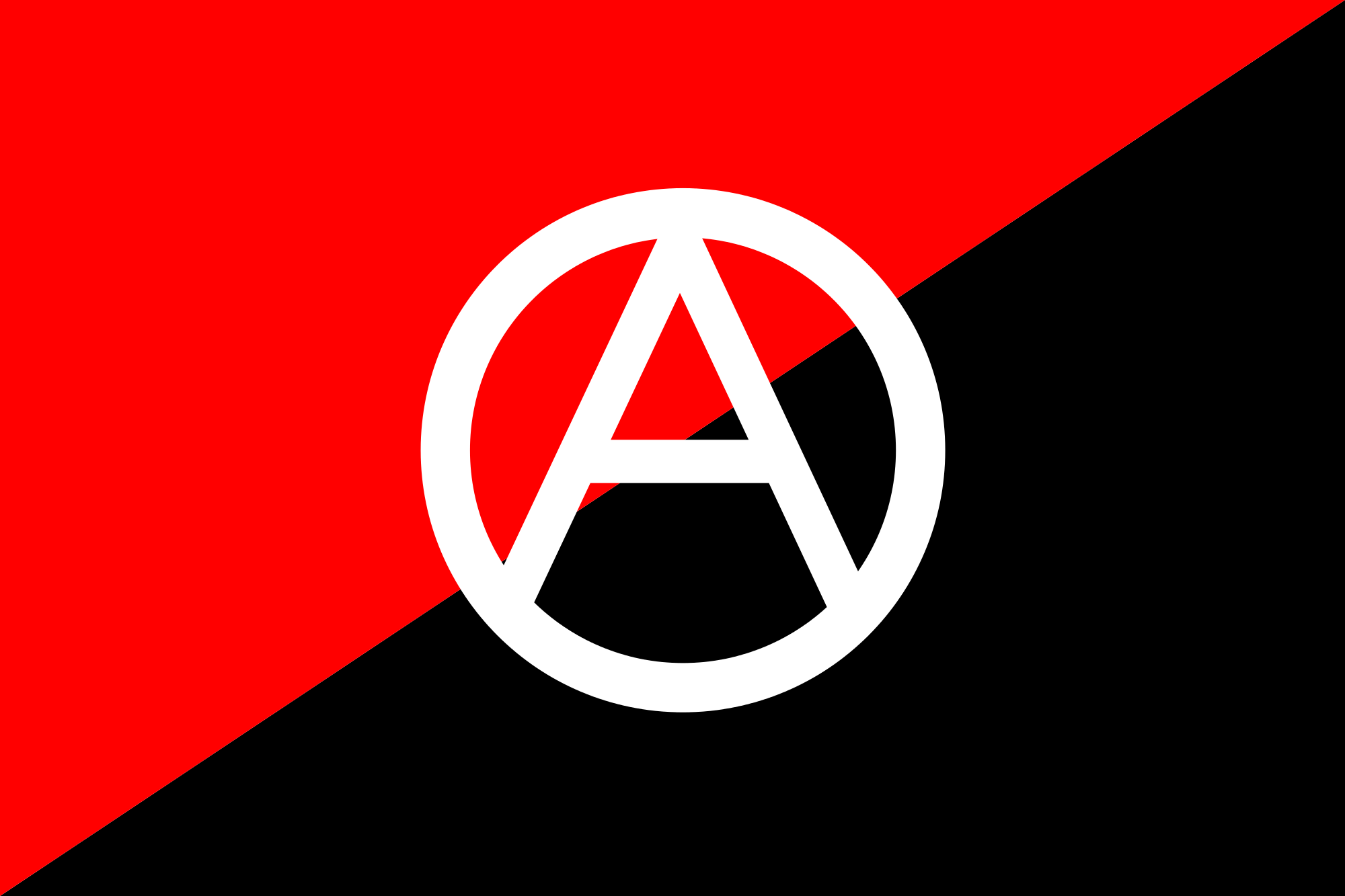 2000px Anarchist flag with A symbol 2.svg  - Han Ryner : l'Homme par Hem Day